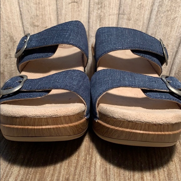 NWOT Dansko denim leather adjustable sandals EC - Picture 9 of 16